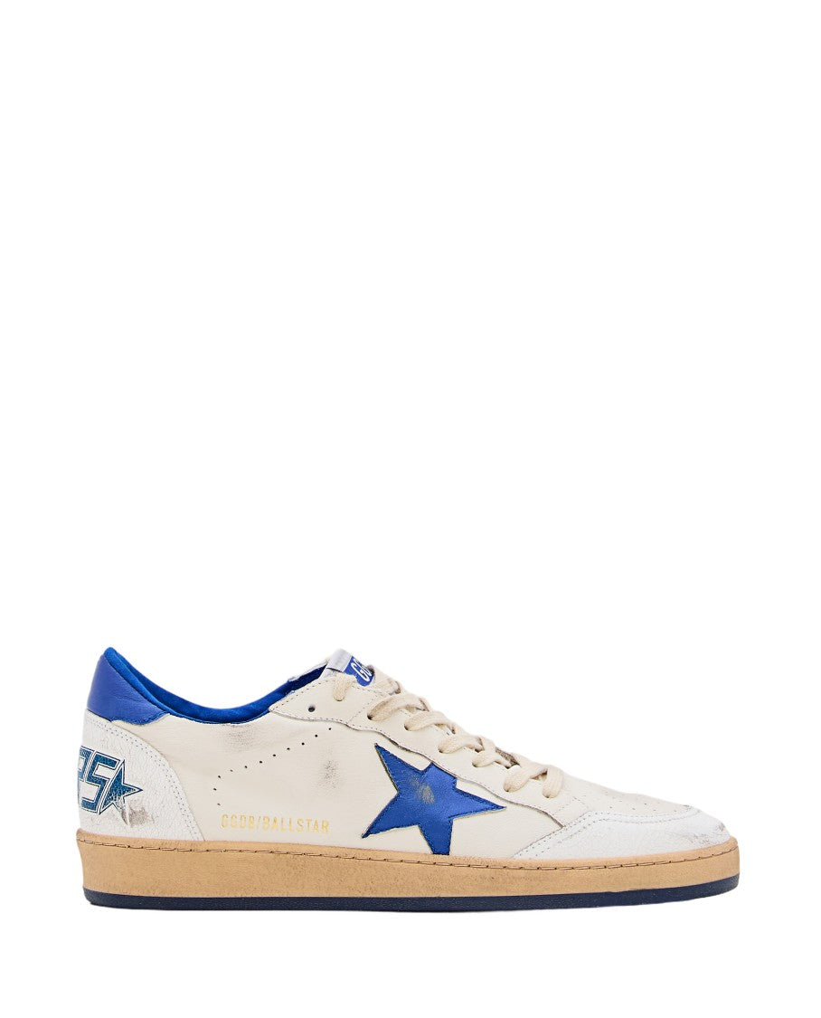 Golden Goose Ballstar White Sneakers With Blue Star