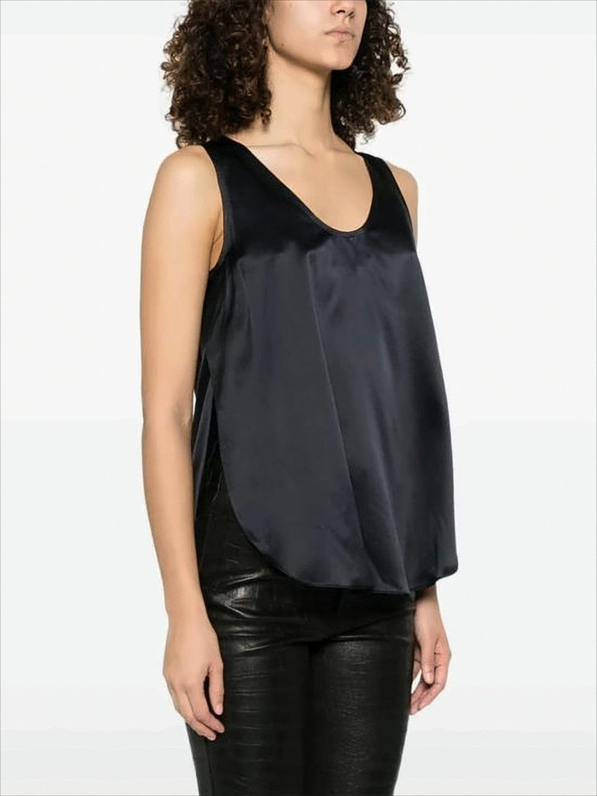 Max Mara Silk Sleeveless Top With Scoop Neckline