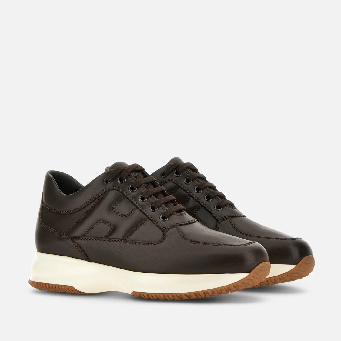 Hogan Sophisticated Brown Calfskin Interactive Shoes