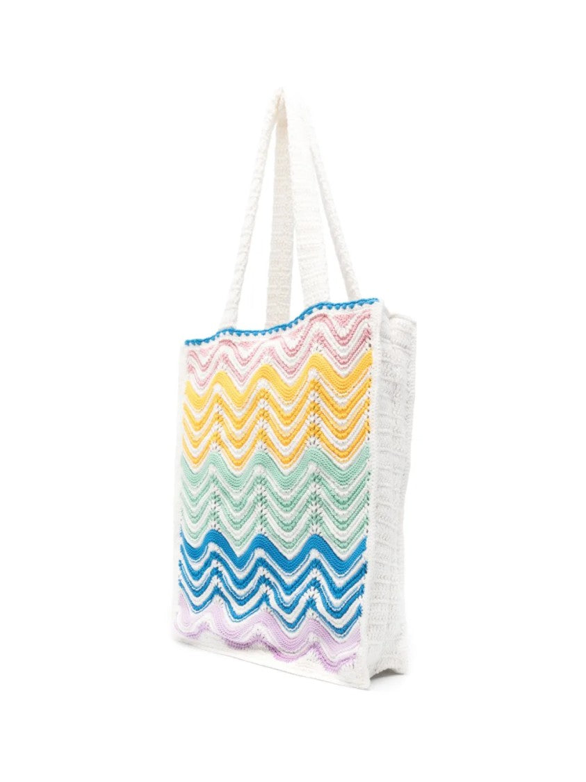 Casablanca Gradient Wave Crochet Tote Bag