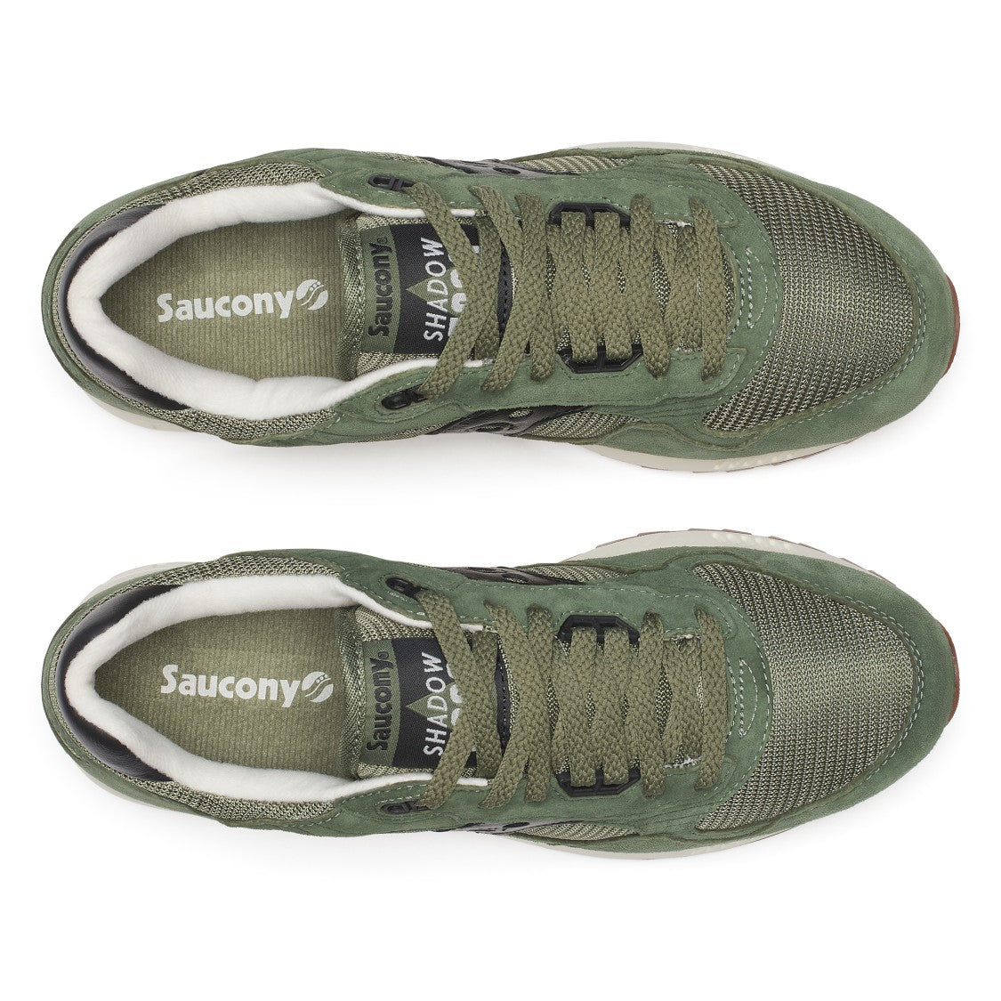 Saucony Olive Green Suede Leather Retro Sneakers