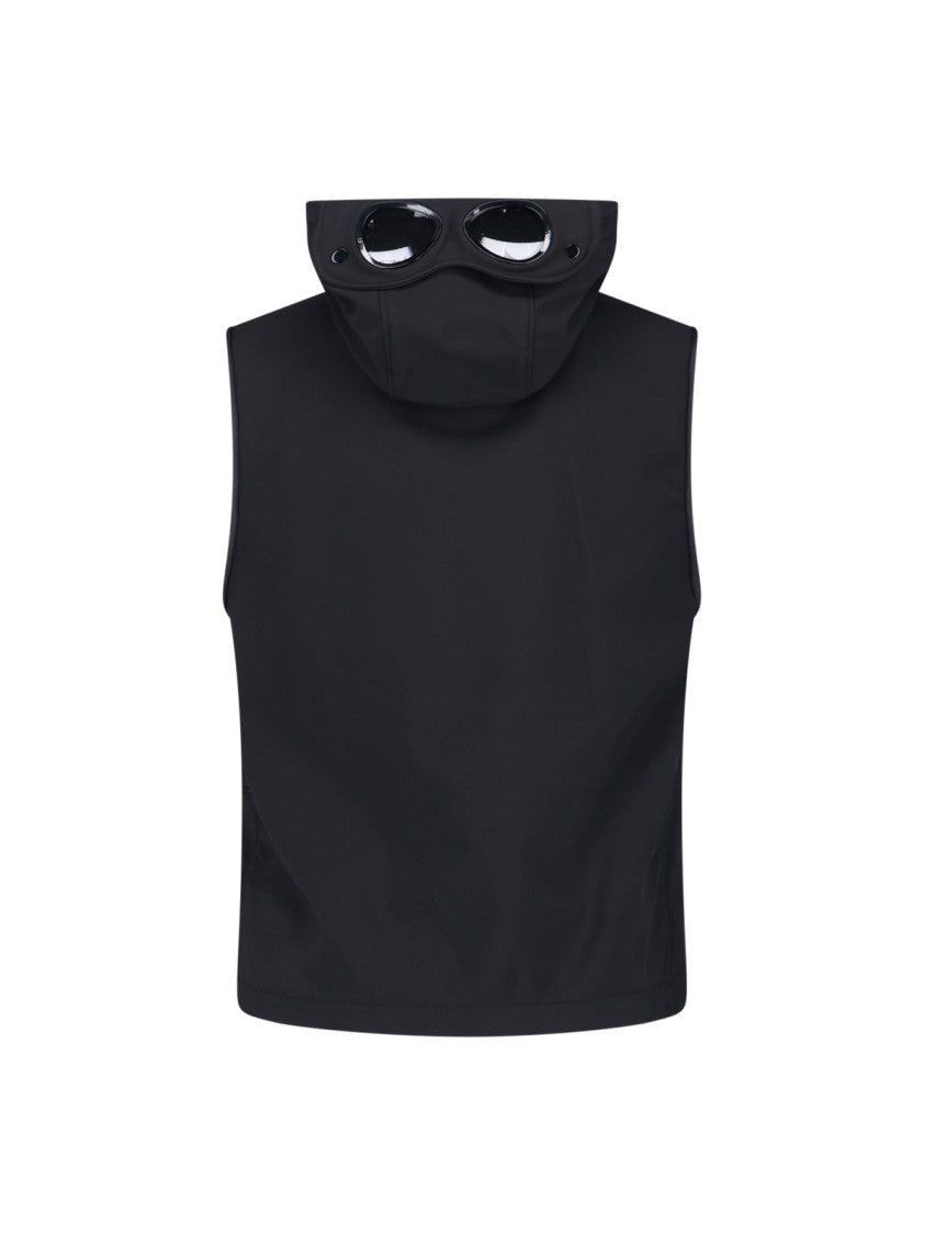 C.P. Company Mens Sleeveless Jacket With Integrated Goggles And High Collar