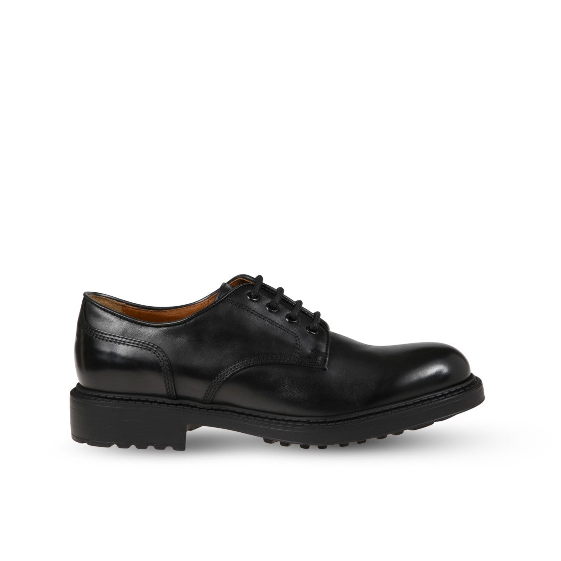 Doucal's Black Lace-Up Derby Shoes With Clean Lines And Polished Finish