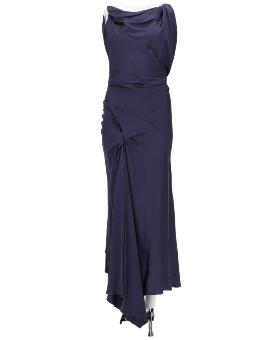 Victoria Beckham Posy Fitted Asymmetrical Midi Dress