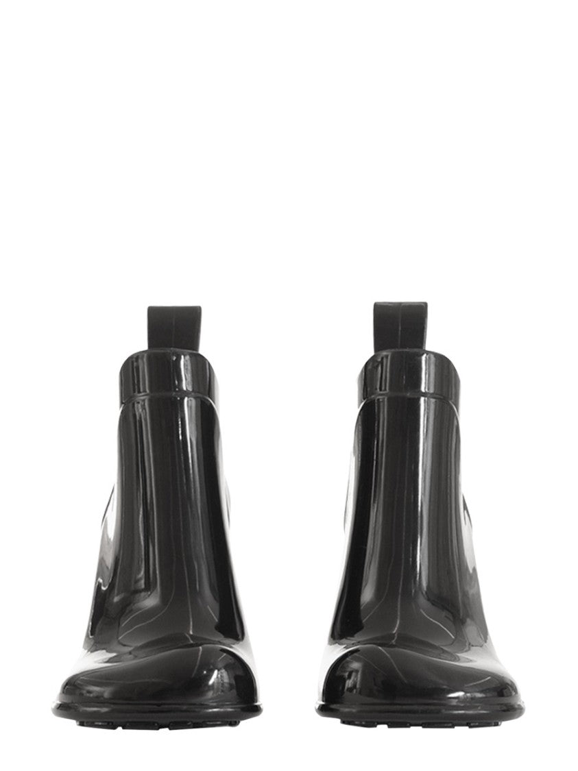 Bottega Veneta Black Rubber Shine Boot With Notched Sole