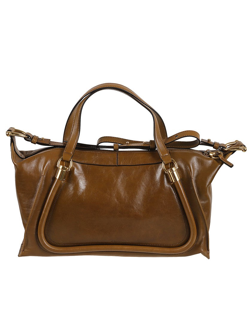 Chloé Structured Leather Shoulder Bag With Gold-Tone Hardware