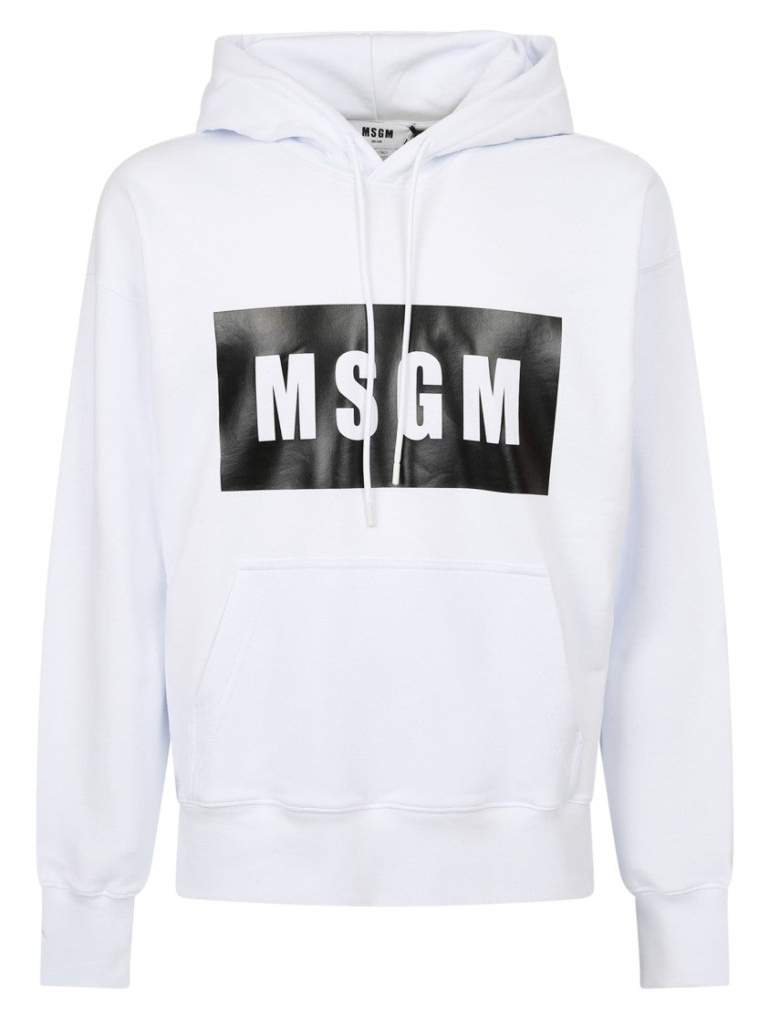 Msgm White Hooded Sweatshirts