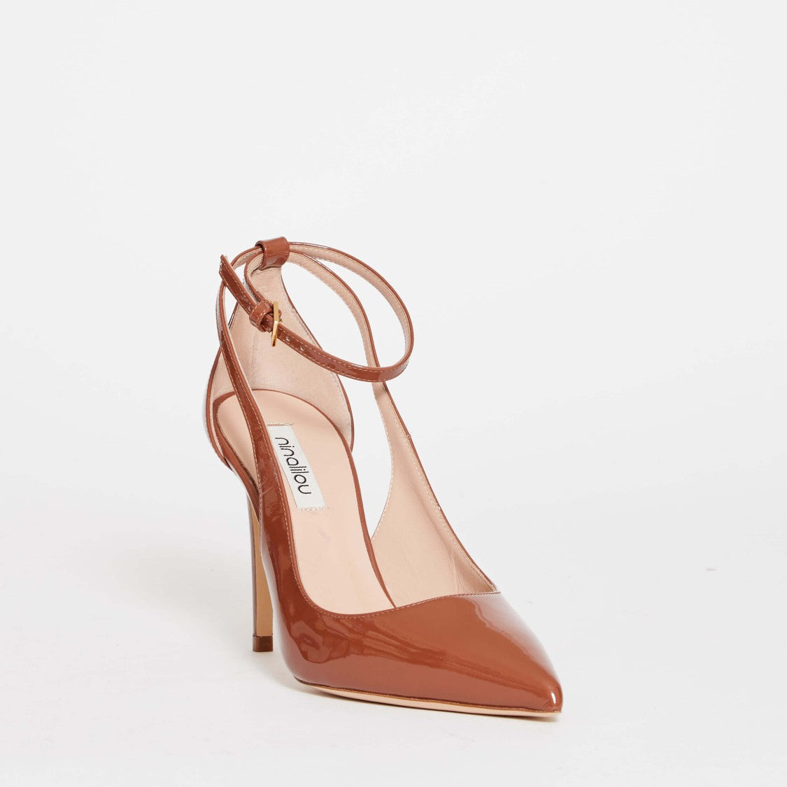 Ninalilou 100Mm Heel Mary Jane Patent Leather Pumps