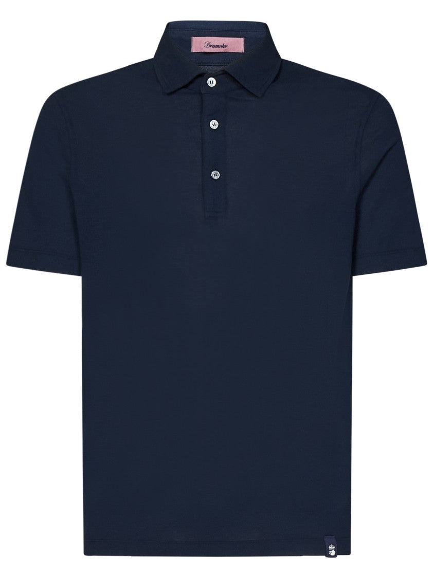 Drumohr Navy Blue Polo Shirt