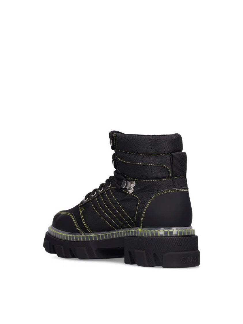 Ganni Cleated Lace Up Hiking Boots
