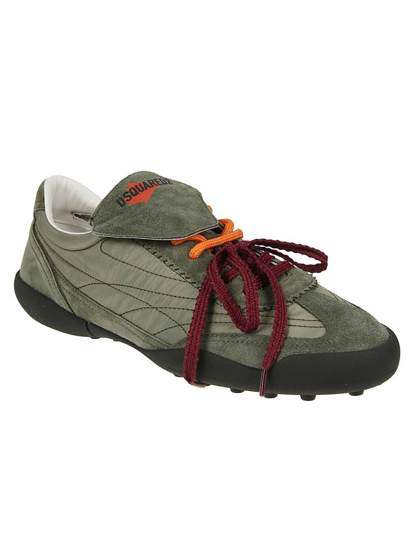Dsquared2 Olive Soccer Calf Leather Low Sneakers