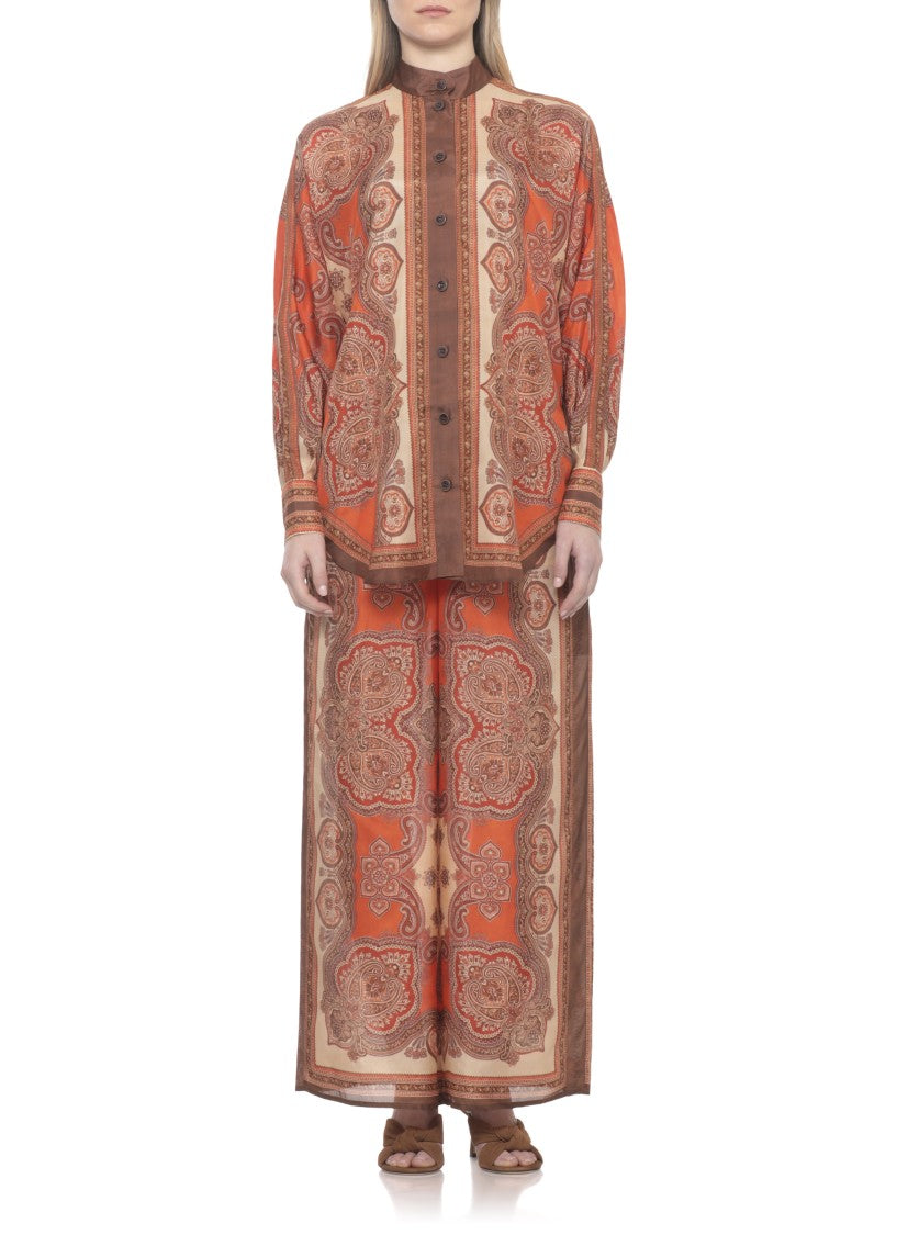 Zimmermann Orange Mahon Paisley Pattern Shirt