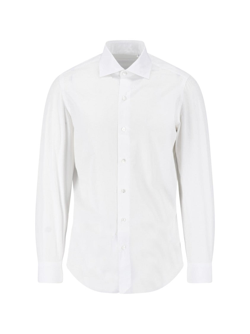 Finamore White Classic Collar Cotton Shirt