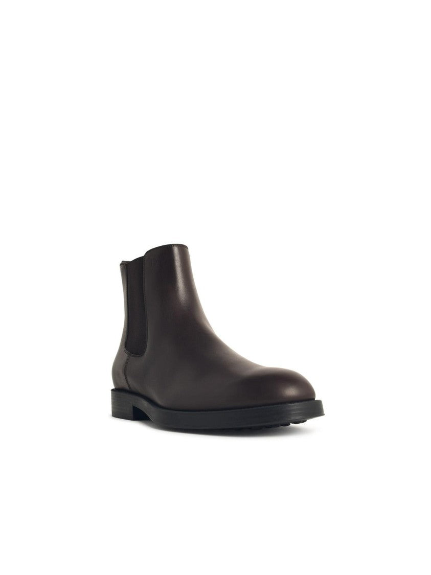 Tod's El. Formale' Brown Leather Ankle Boots