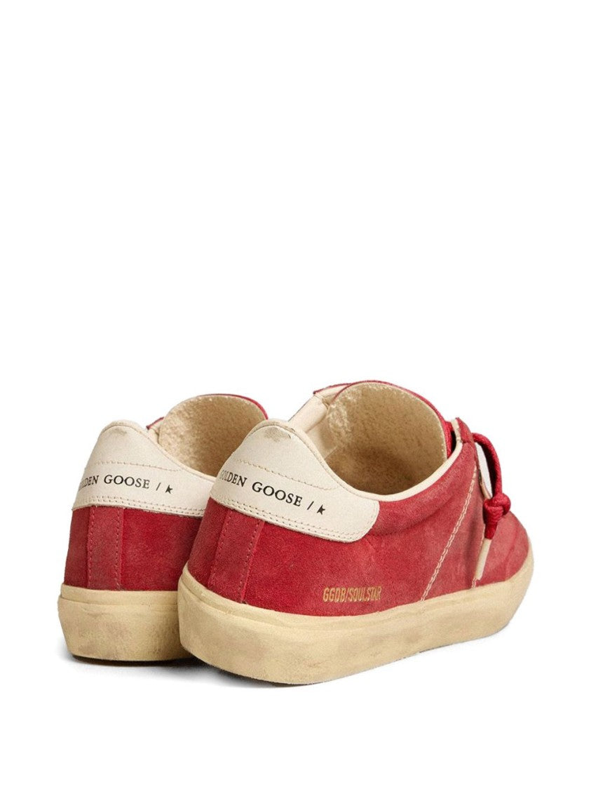 Golden Goose Red Low-Top Suede Leather Sneakers