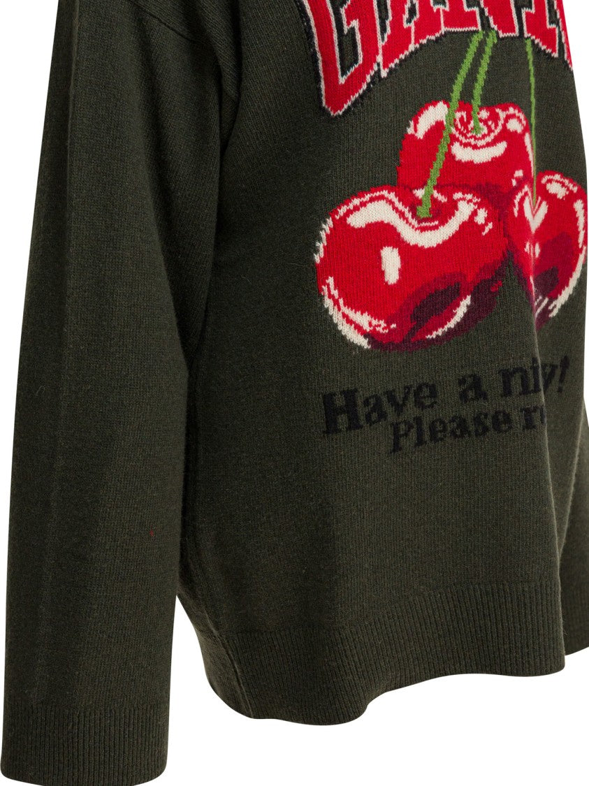 Ganni Wool-Blend Crew-Neck Sweater