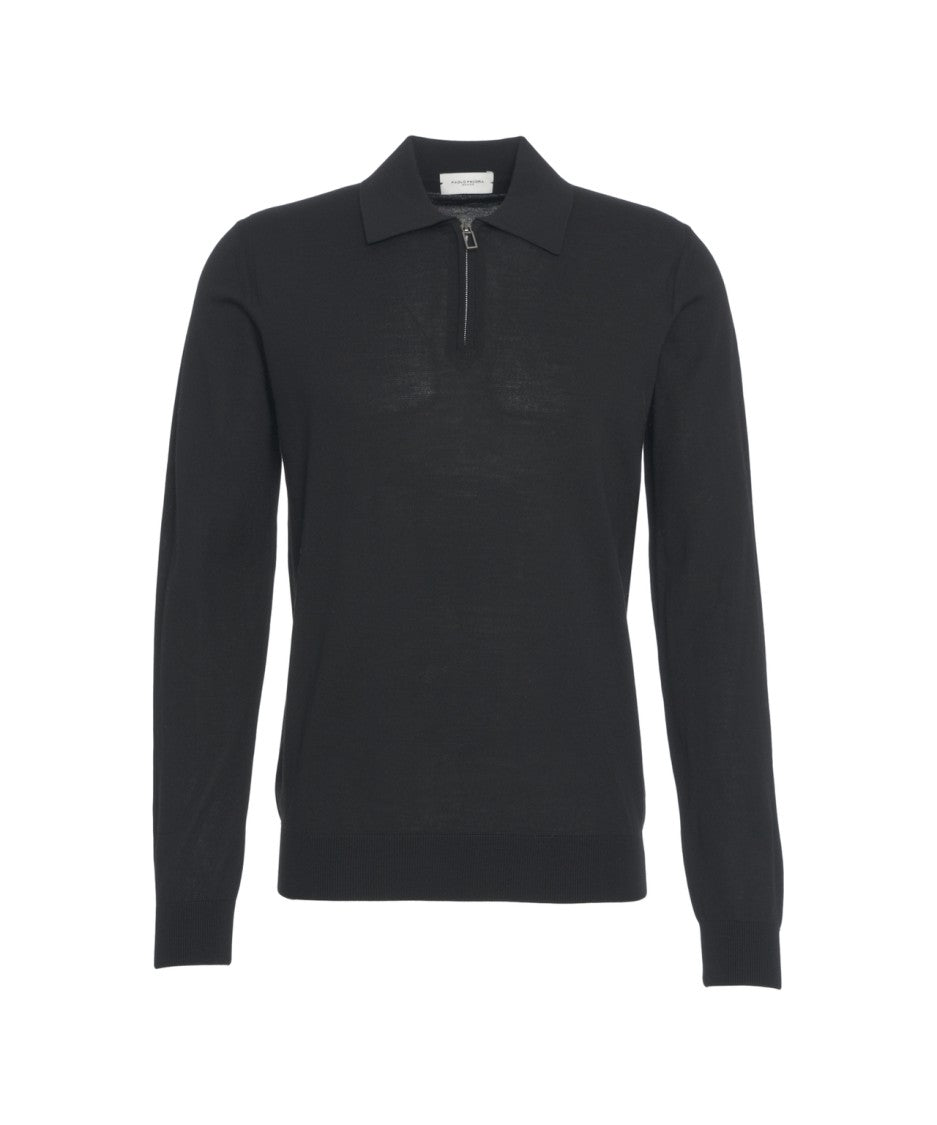 Paolo Pecora Fine Knit Pullover With Classic Polo Collar