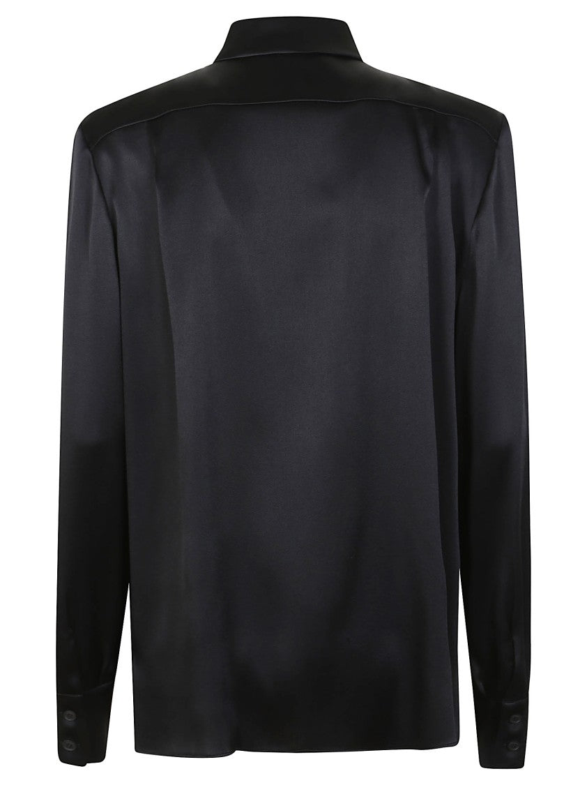 Alberta Ferretti Satin-Finish Acetate Shirt With Classic Collar