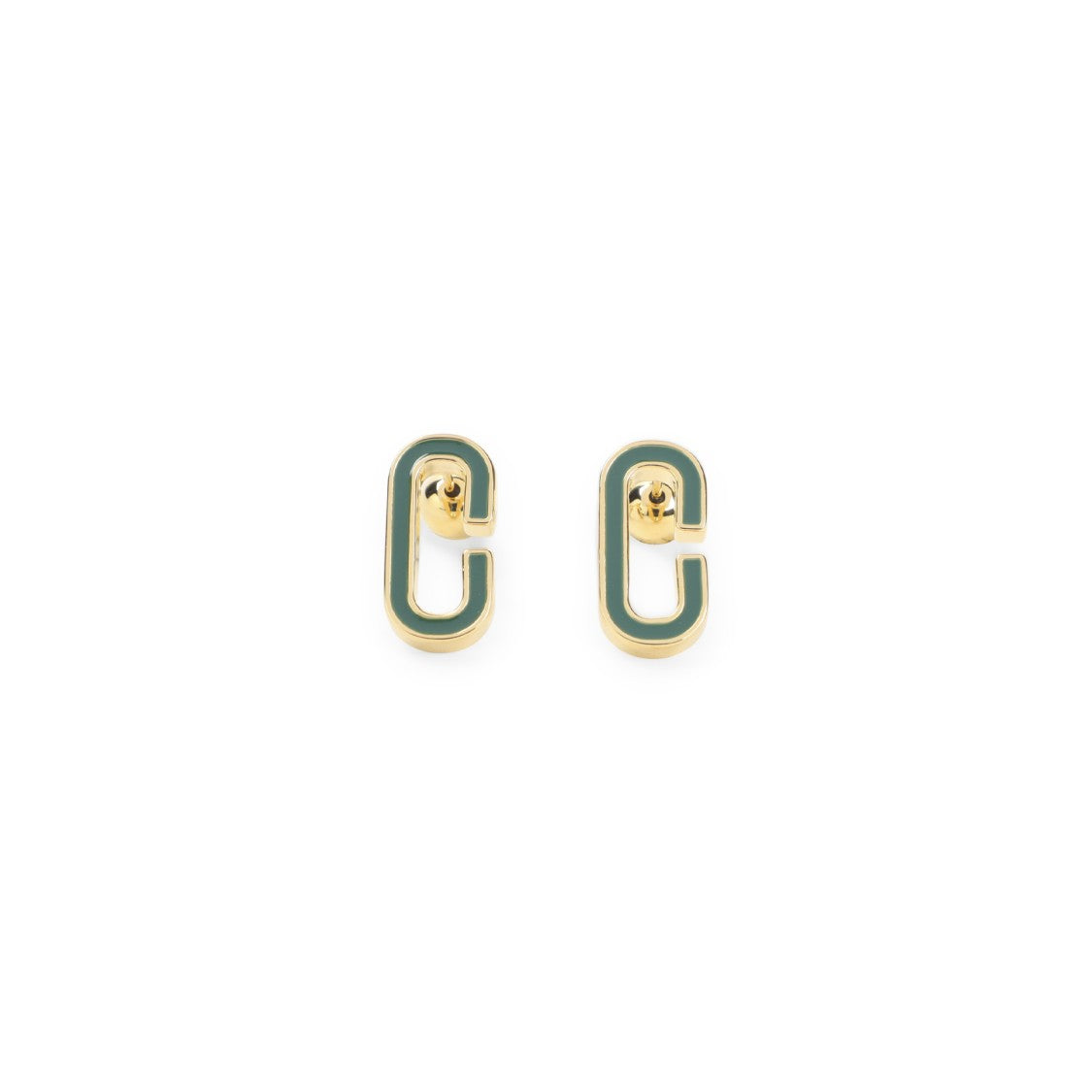Casablanca Enamel C Link Stud Earrings