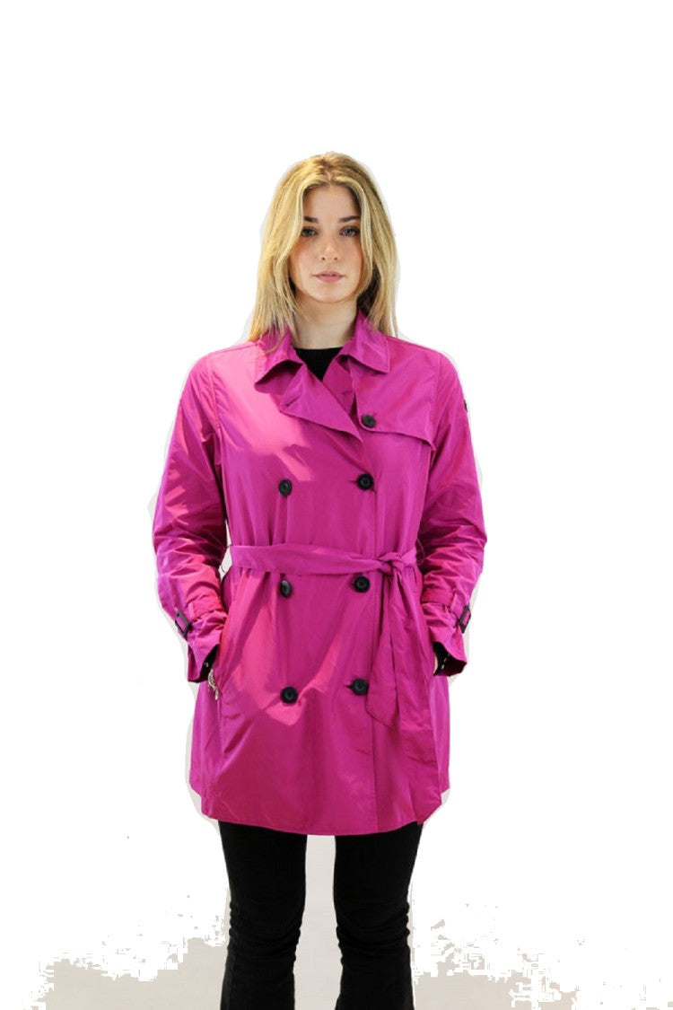 Canadiens Fuchsia Trench Jacket With Double-Breasted Design