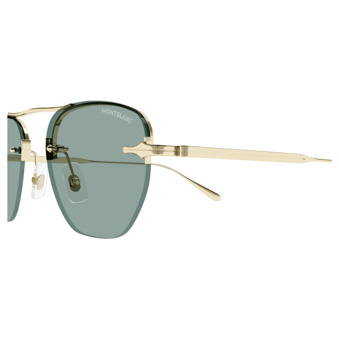 Montblanc Mb0404s Gold-Finish Metal Sunglasses With Rimless Design