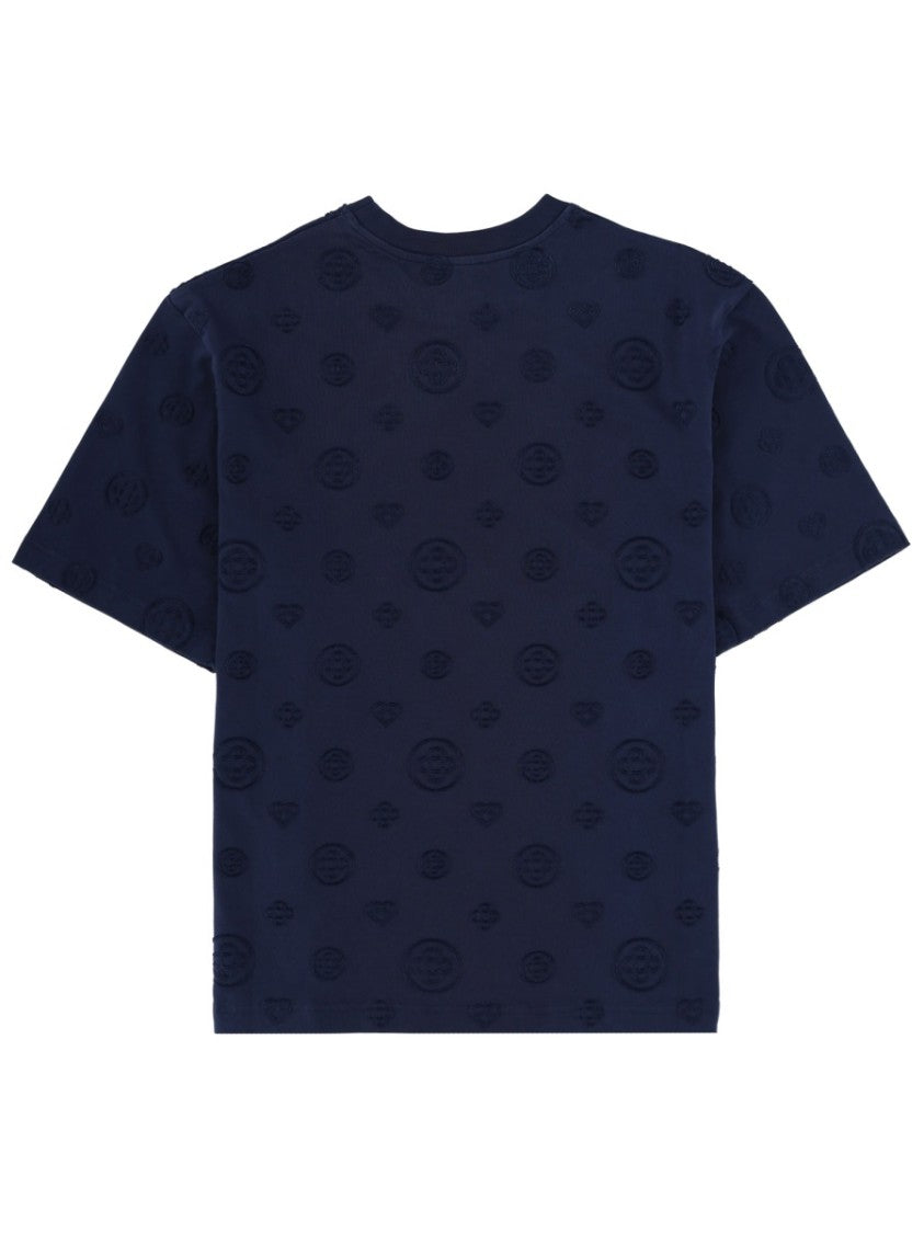 Casablanca Neutrals Embossed Monogram Organic Cotton T-Shirt
