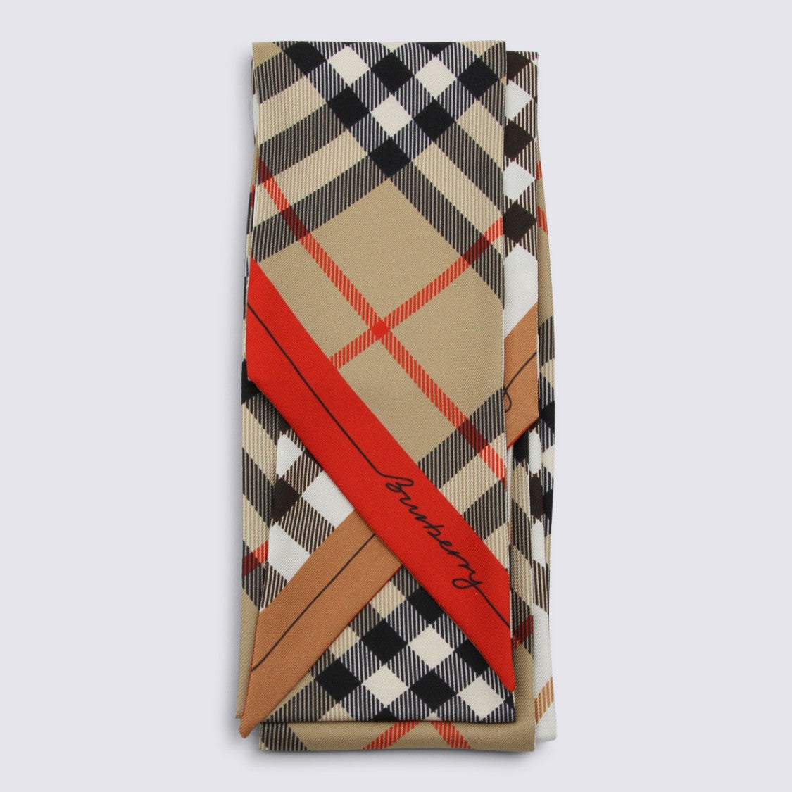 Burberry Silk Scarf With Classic Check Motif