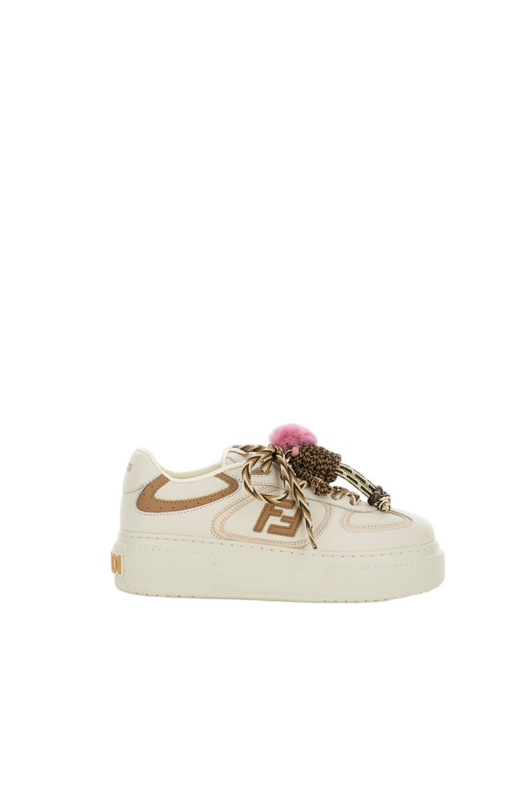 Fendi Leather Sneakers With 'Ff' Logo