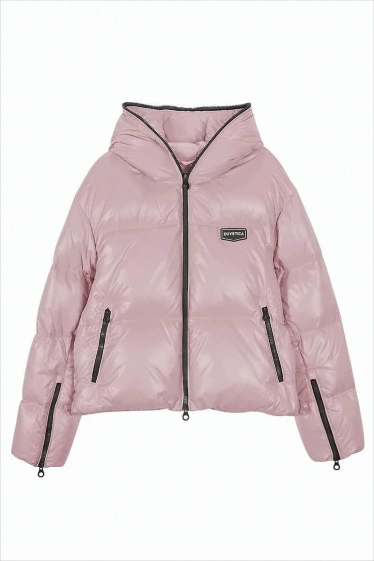 Duvetica Cropped Puffer Jacket With Quilted Design And Hood