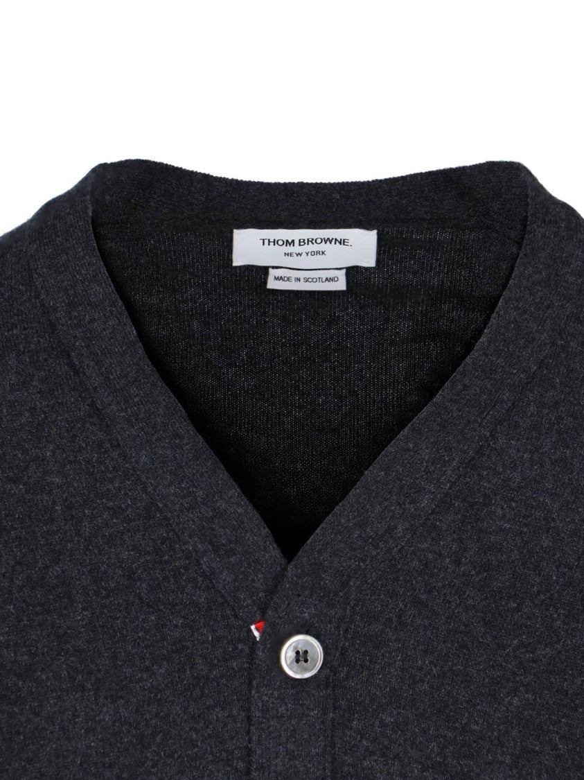 Thom Browne Loopback 4-Bar Cardigan – Black