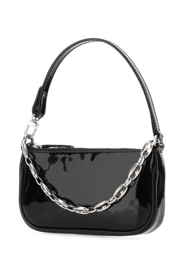 By Far Black Leather Mini Rachel Handbag