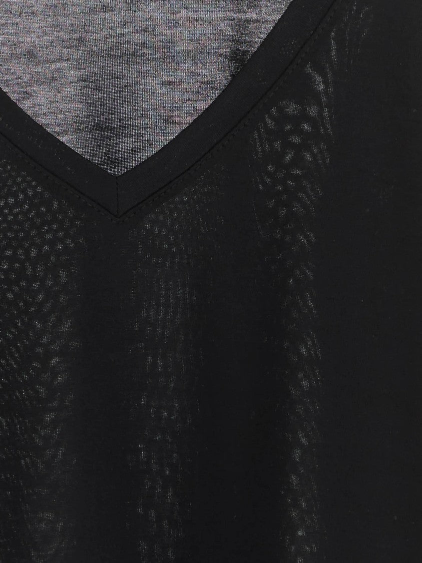 Gucci Plain Black V-Neck T-Shirt