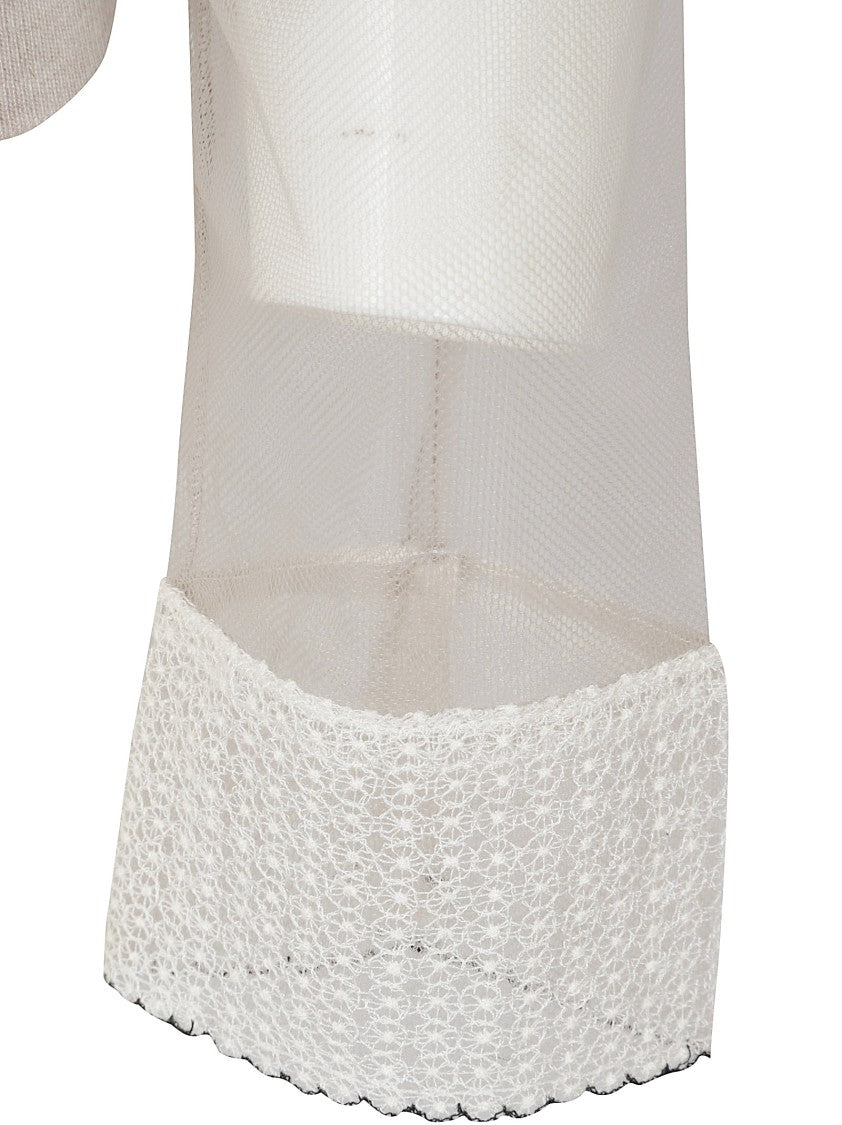 Fabiana Filippi Tulle Cashmere-Blend Short-Sleeve Top
