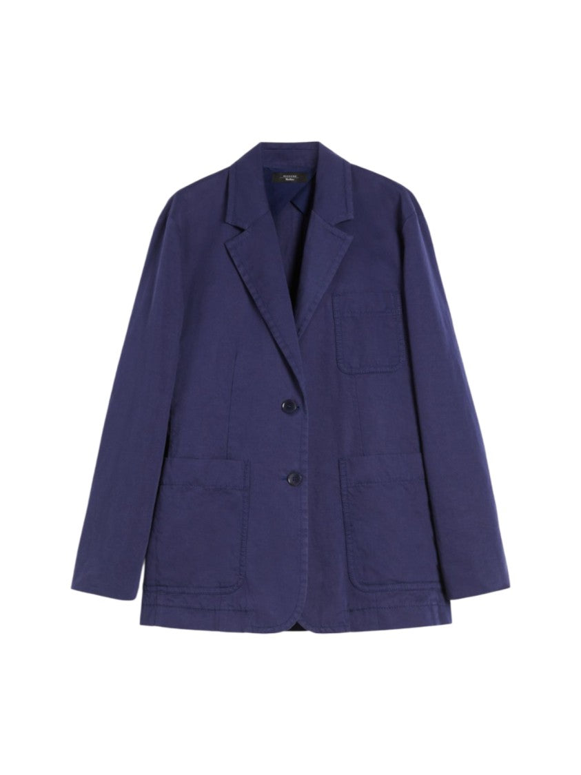 Max Mara Relaxed-Fit Single-Breasted Jacket In Cotton-Linen Blend