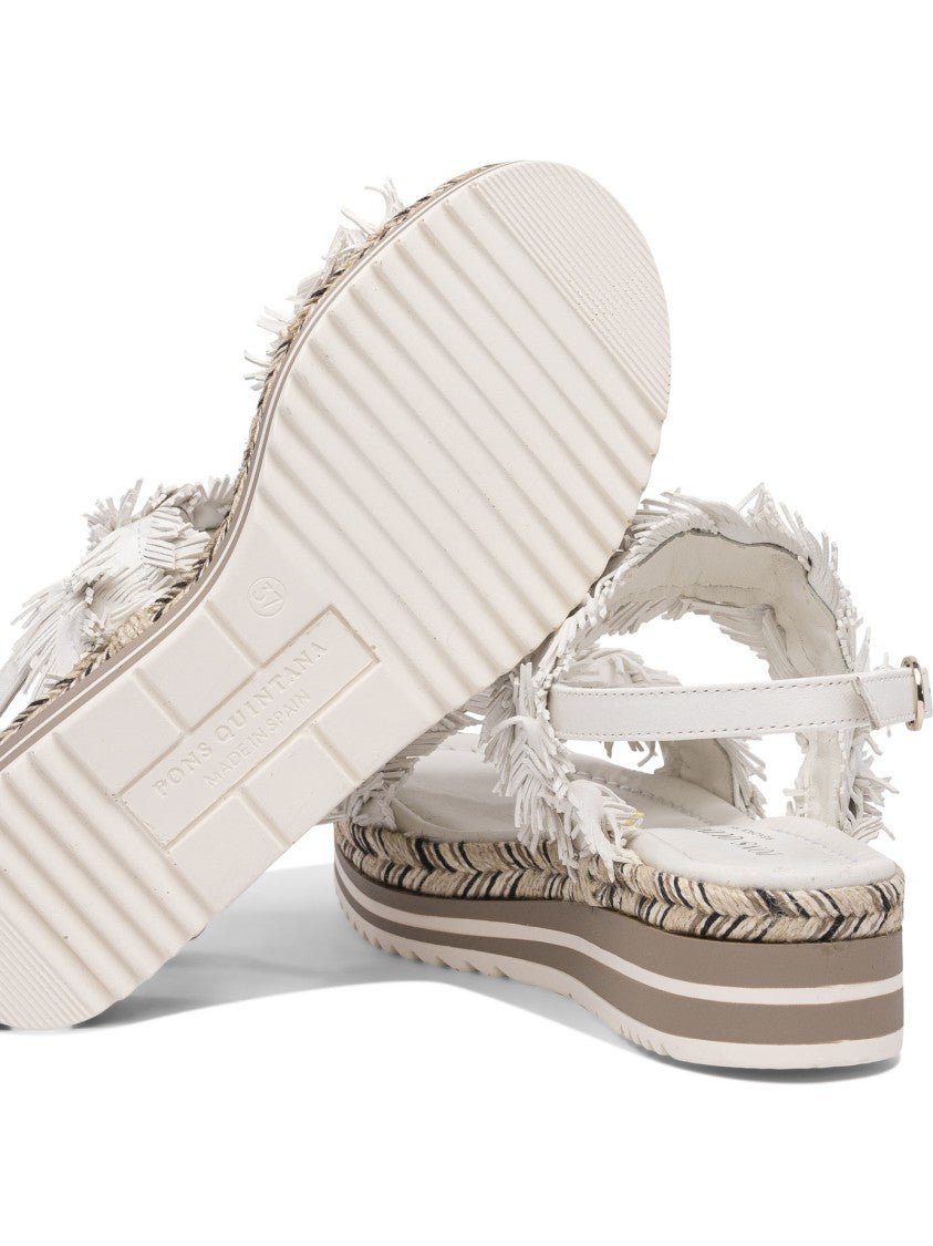 Pons Quintana Platform Sandals With Textured Woven Edge