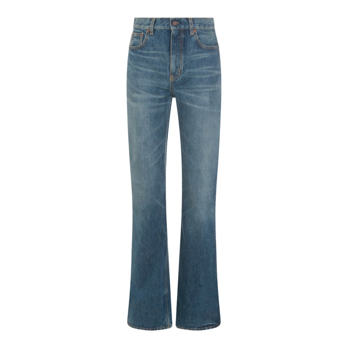 Chloé High-Waisted Medium Blue Jeans With Flared Leg