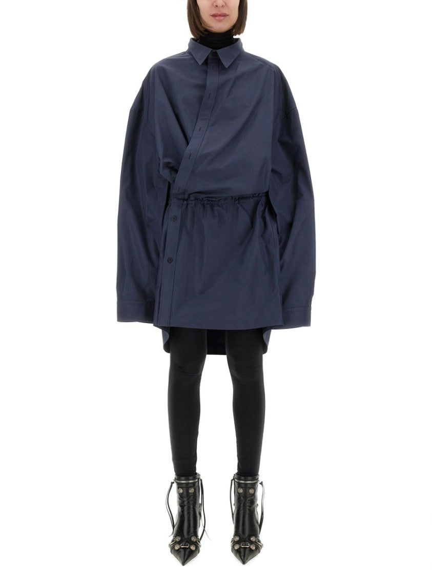 Balenciaga Shirt-Style Mini Dress With Classic Collar