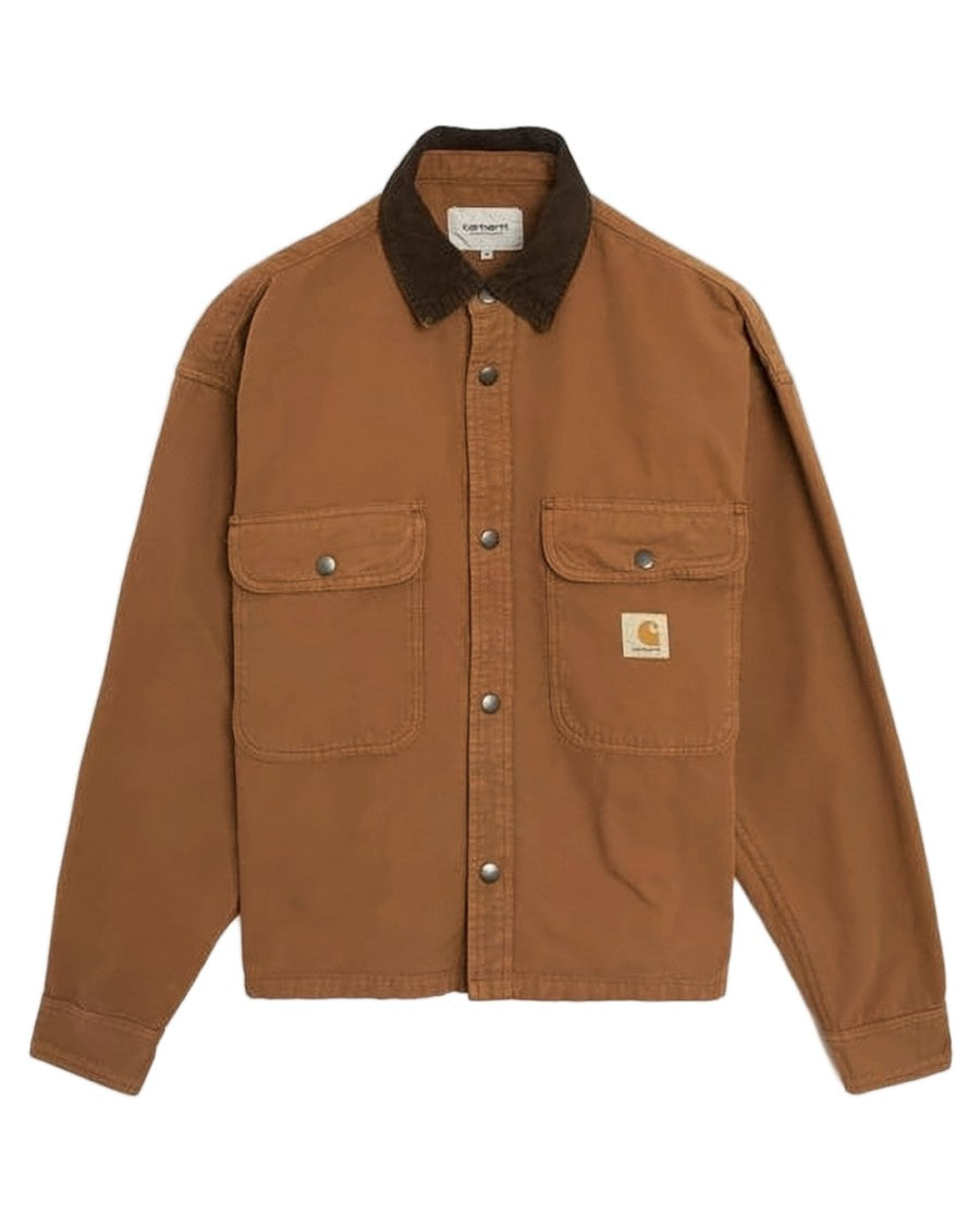 Carhartt Wip Boxy 100% Cotton Shirt Jacket With Contrast Corduroy Collar