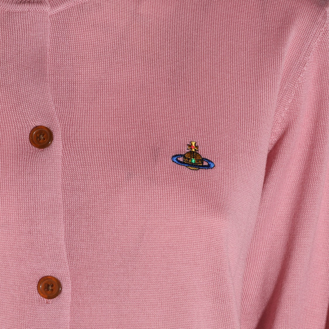 Vivienne Westwood Cropped Button-Down Pink Wool Bea Knitwear