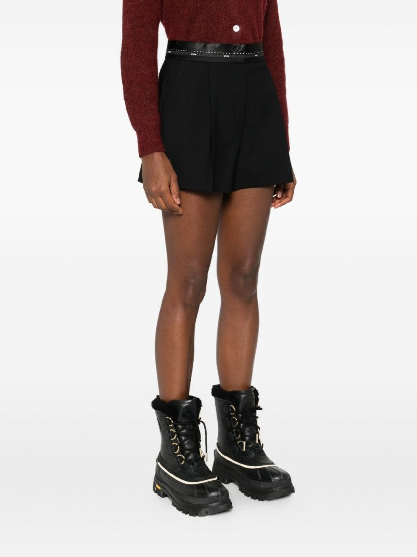 Msgm Tailored Black Bermuda Shorts With High Waist