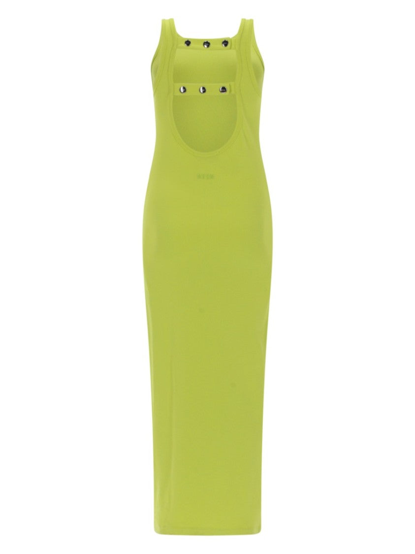 Msgm Sleeveless Scoop Neck Viscose Maxi Dress