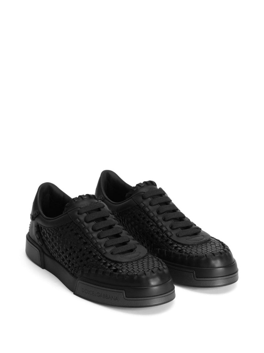 Dolce & Gabbana Interwoven Design Sneakers With Lace-Up Fastening