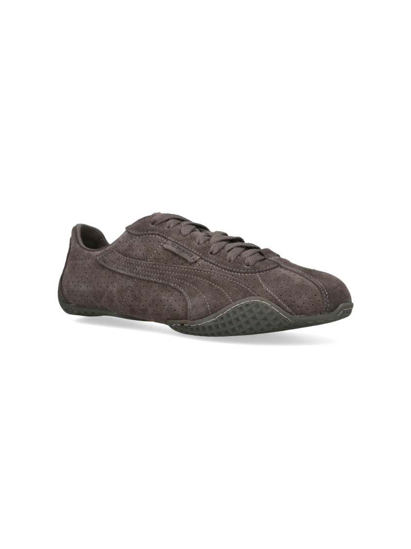 Puma Brown Perforated Leather K-Street Sneakers