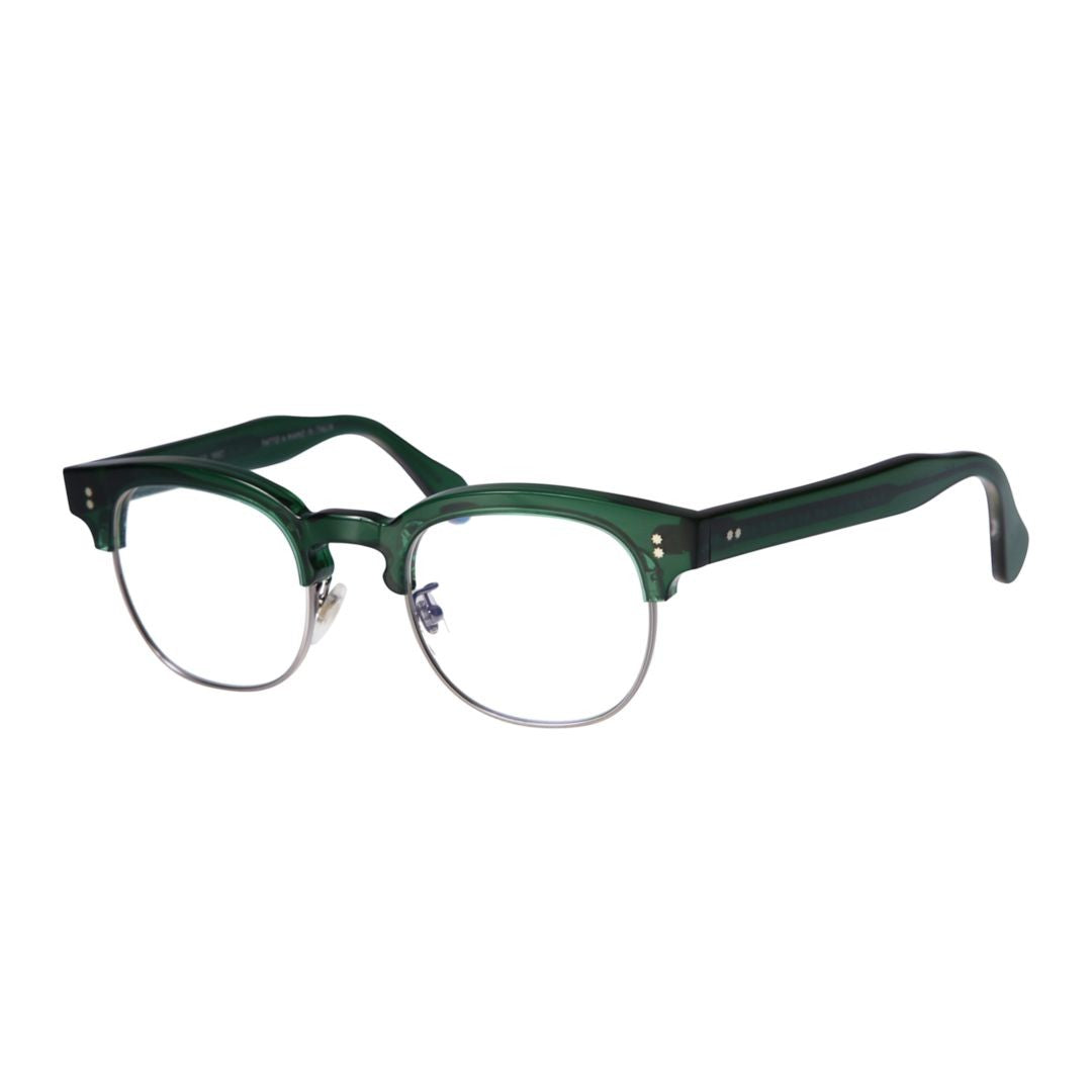 Kador Woody Cm Translucent Dark Green Semi-Rimless Eyeglasses