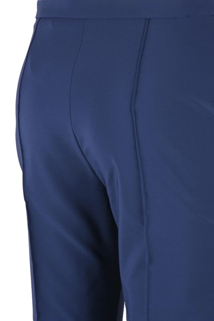 Elisabetta Franchi Mid-Rise Blue Leggings With High-Stretch Fabric