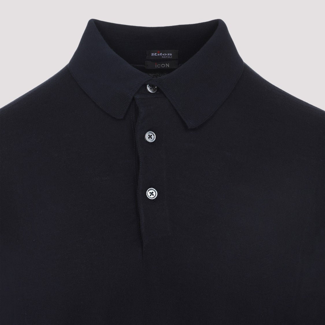 Kiton Navy Blue Cotton Polo