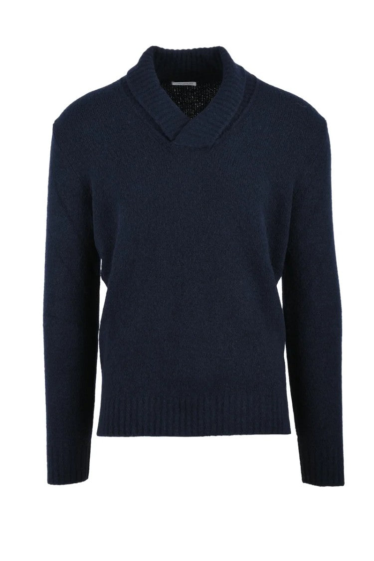 Manipur Blue Wool Cashmere Polyamide Elastane Men's Sweater