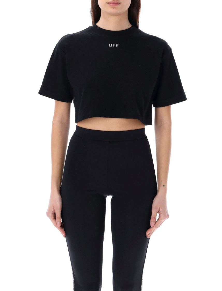 Off-White Off Stamp Rib Cropped Tee
