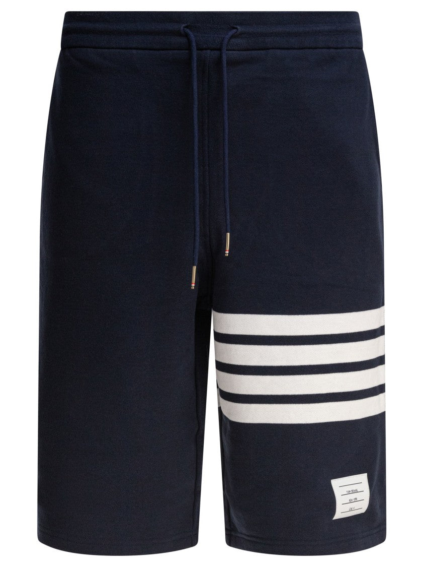 Thom Browne Engineered 4-Bar Design Navy Sweat Shorts