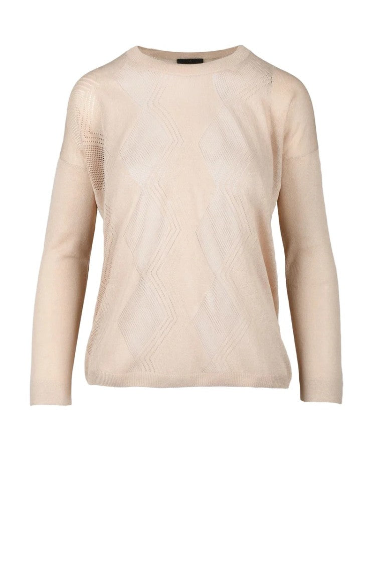 Ambrosio Beige Diamond Viscose-Blend Sweater